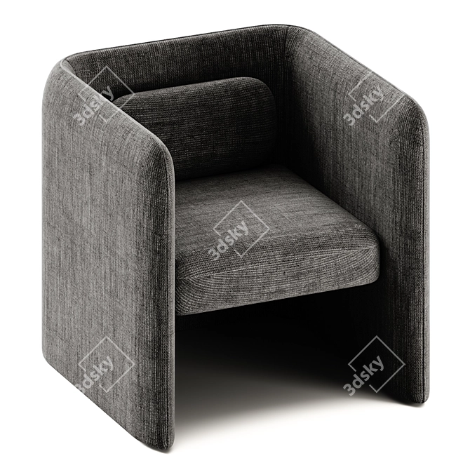 Modern Fabric Armchair by IBEBI 3D model image 2