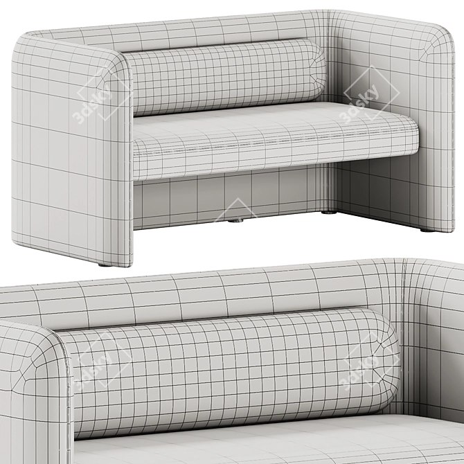 Sleek KUMO DB Sofa Model 3D model image 4