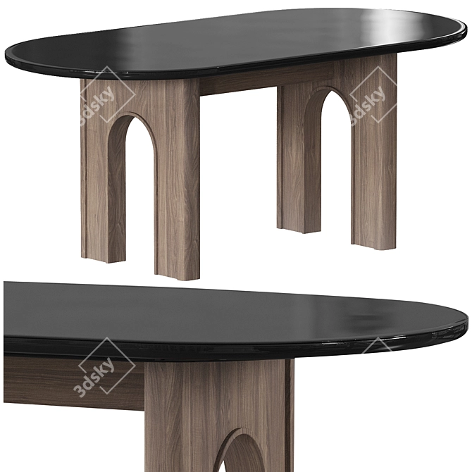 Title:  Designer Baker Dining Table 3D model image 1