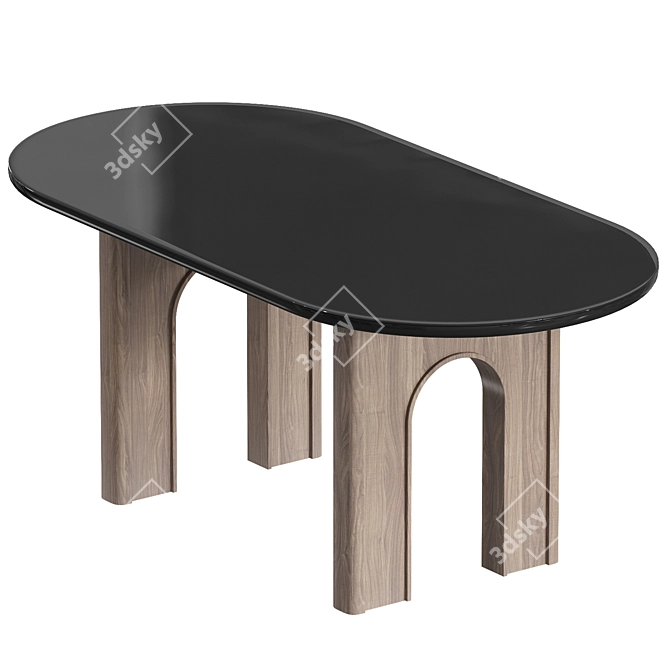Title:  Designer Baker Dining Table 3D model image 2