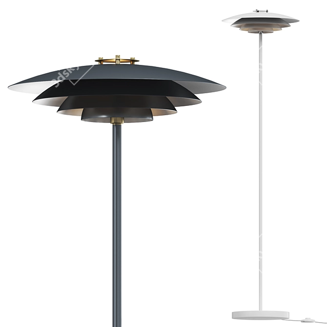 Elegant Nordic Floor Lamp 3D model image 1