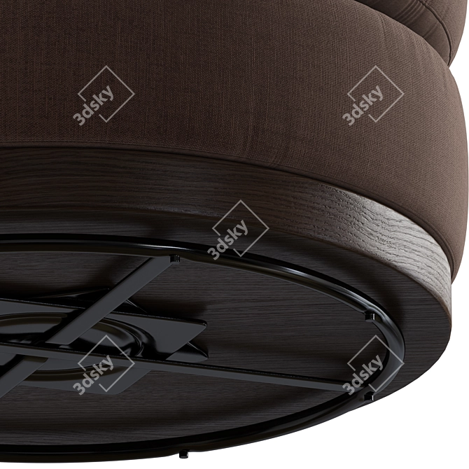 Swivel Upholstered Armchair with Wood Base 3D model image 8