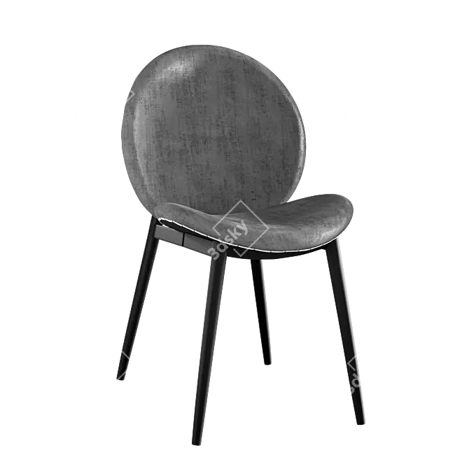 Title: Plush Elliot Chair Gray 3D model image 1