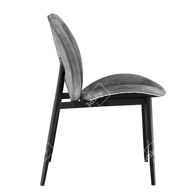 Title: Plush Elliot Chair Gray 3D model image 3