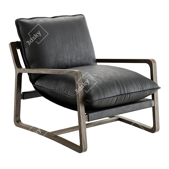 Crate&Barrel Polly Leather Accent Chair 3D model image 1