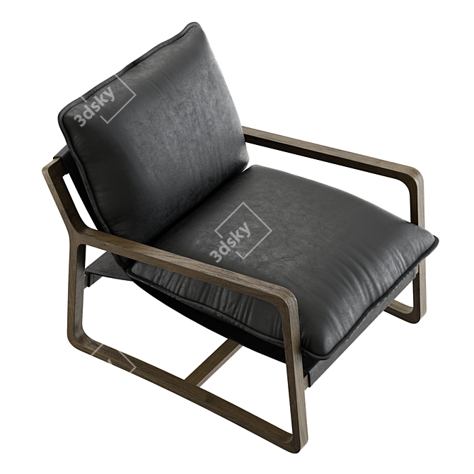 Crate&Barrel Polly Leather Accent Chair 3D model image 2