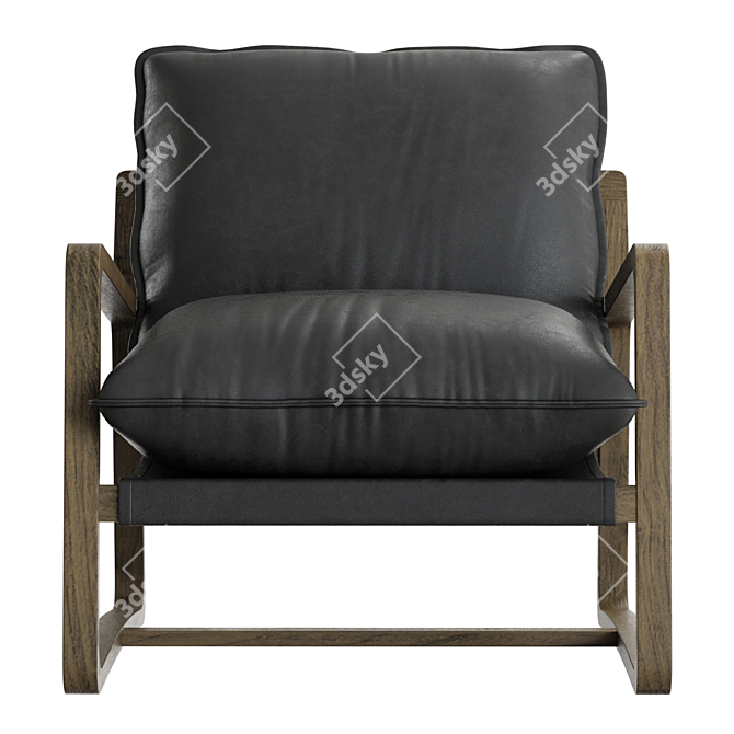 Crate&Barrel Polly Leather Accent Chair 3D model image 3