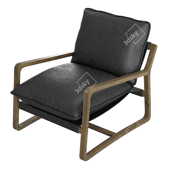 Crate&Barrel Polly Leather Accent Chair 3D model image 4