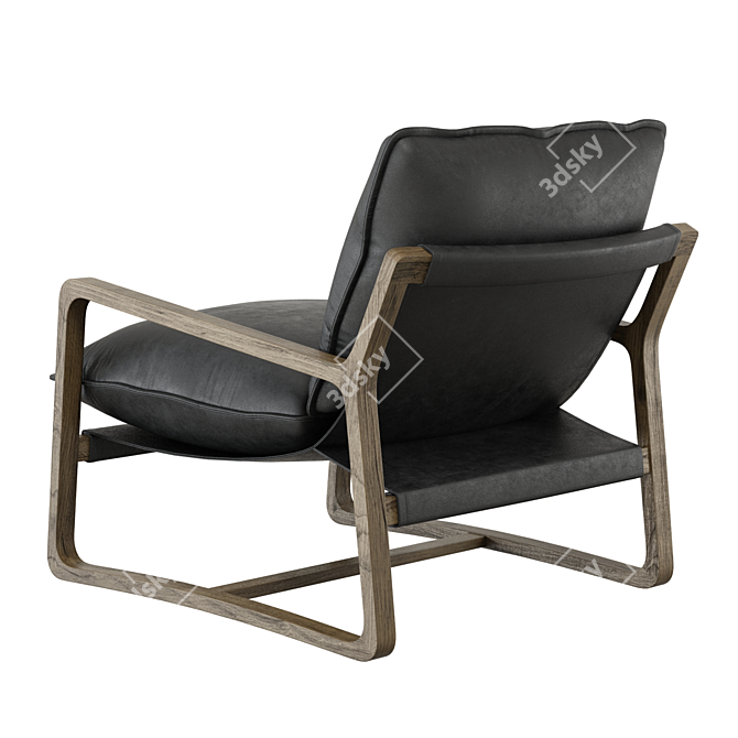 Crate&Barrel Polly Leather Accent Chair 3D model image 5