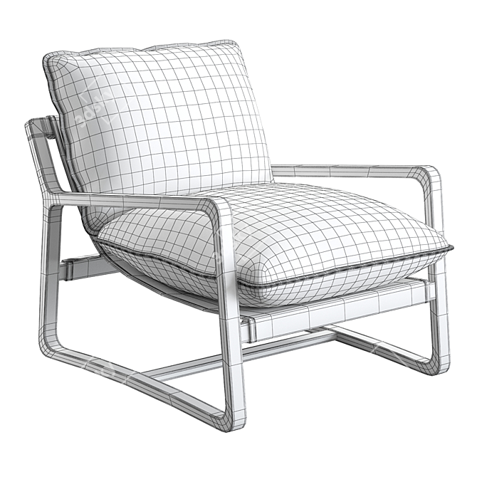 Crate&Barrel Polly Leather Accent Chair 3D model image 6