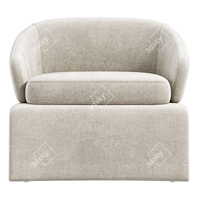 Modern Dark Gray Armchair by Deprimo 3D model image 3