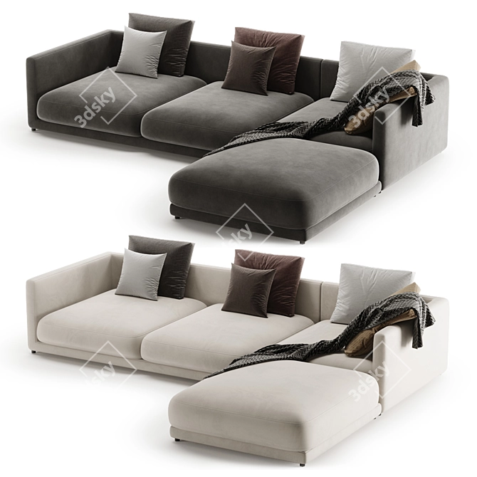 Modern Bristol Ottoman Poliform Furniture 3D model image 2