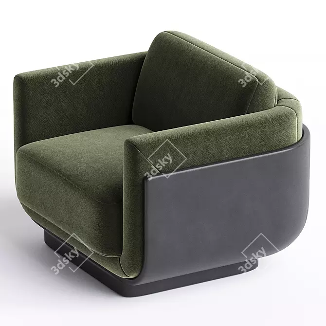 Modern and Chic Ebisu Armchair 3D model image 2