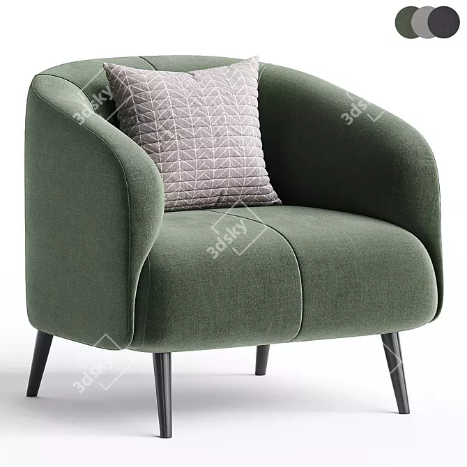 Stylish Amalfi Armchair in 3D 3D model image 1