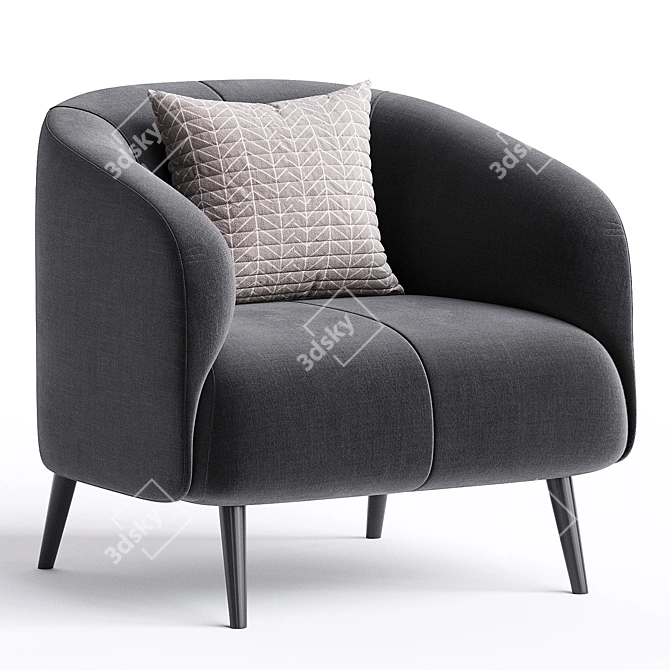 Stylish Amalfi Armchair in 3D 3D model image 2