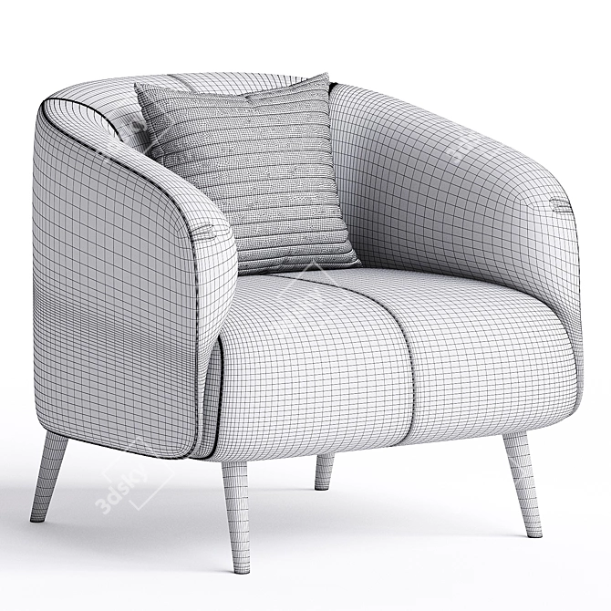 Stylish Amalfi Armchair in 3D 3D model image 4