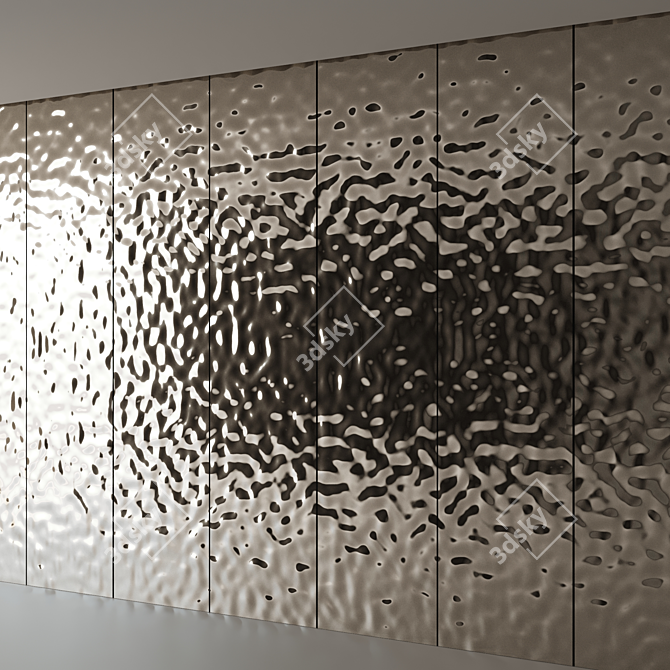 Seamless Wave Metal Panels 3D model image 2