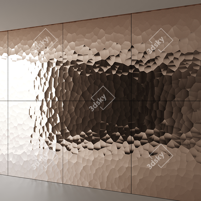 Seamless Wave Metal Panels 3D model image 4