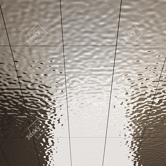 Seamless Wave Metal Panels 3D model image 5