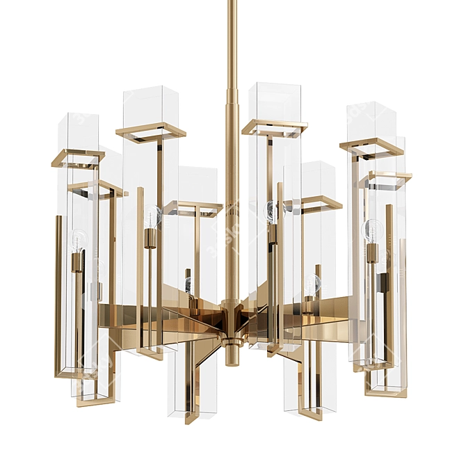 Elegant Malik Medium Pendant Light 3D model image 1