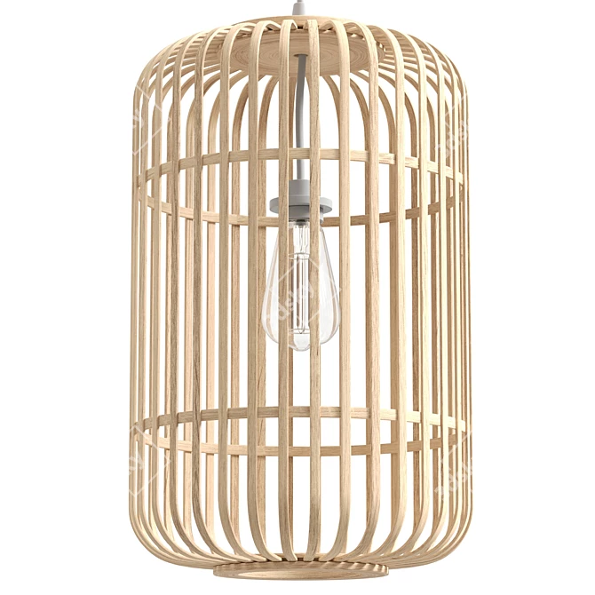 Aisne Bamboo Pendant Lamp Wood 3D model image 1