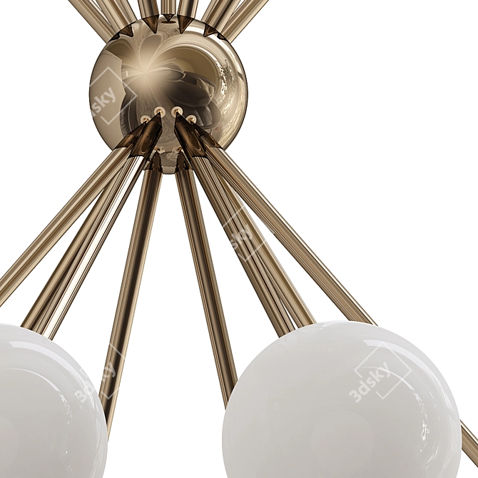 Contemporary 8-Light Pendant Light 3D model image 2