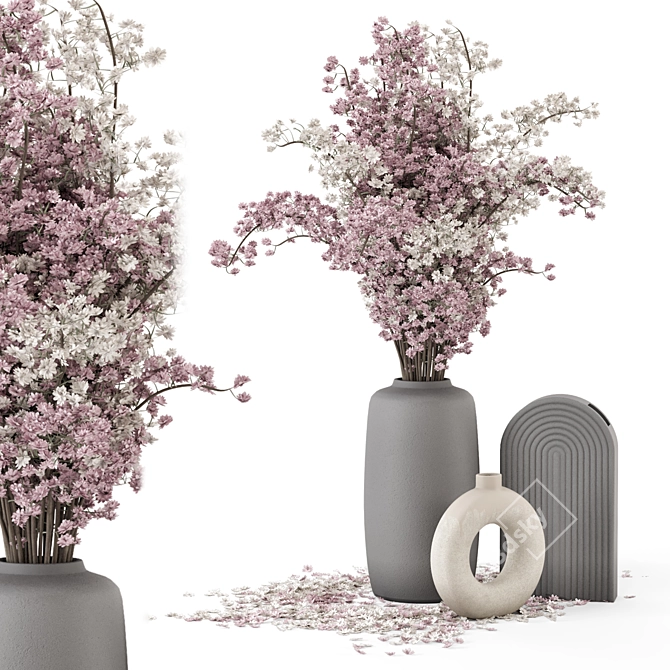 Dried Bouquet Plants Collection Set 3D model image 1