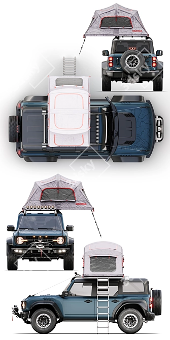 2023 Ford Bronco Raptor Yakima Tent 3D model image 11