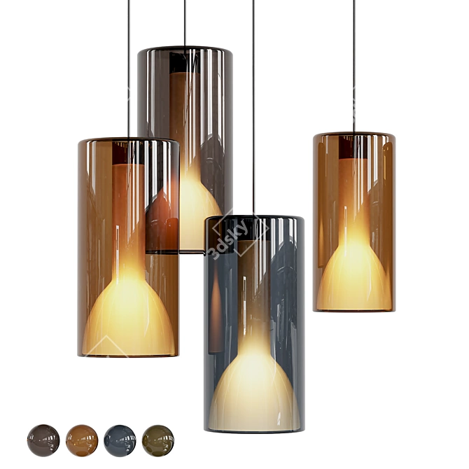 LUMINOUS GLASS PENDANT LAMP 3D model image 1