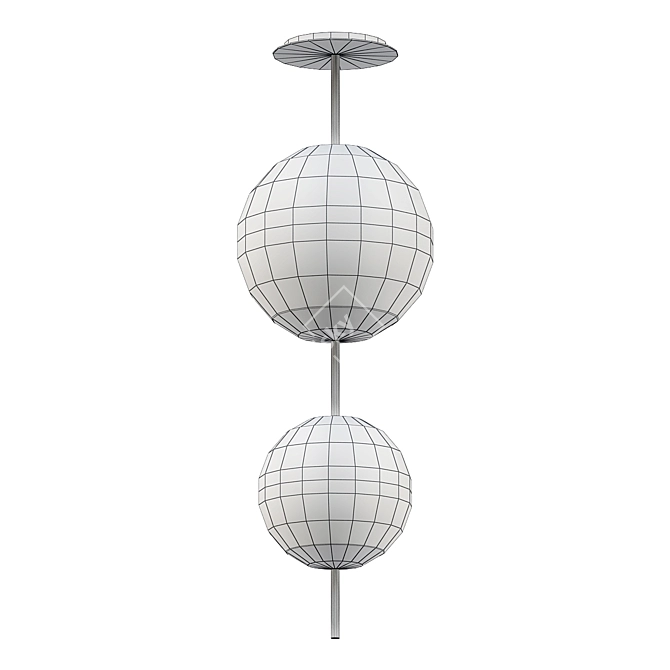 Elegant Silver Pendant 03123 3D model image 2
