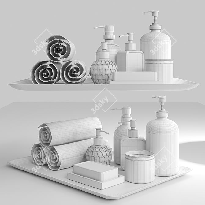 Bathroom Accessory Set Bundle 3D 3D model image 2