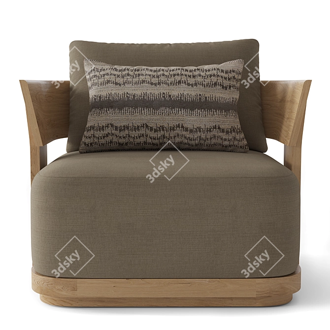 Restoration Hardware Solaro Teak Lounge Chair 3D model image 2