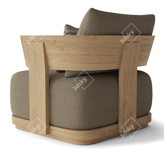 Restoration Hardware Solaro Teak Lounge Chair 3D model image 3