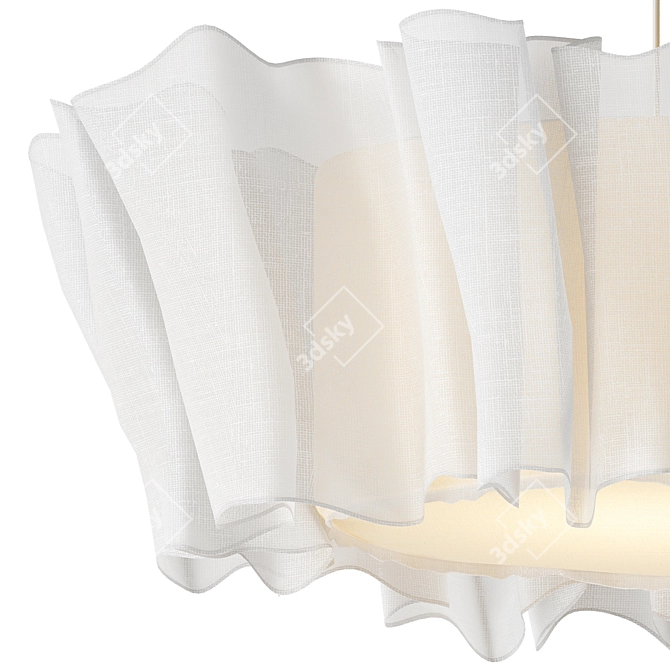  Minimalist Chrome Pendant Light 3D model image 2