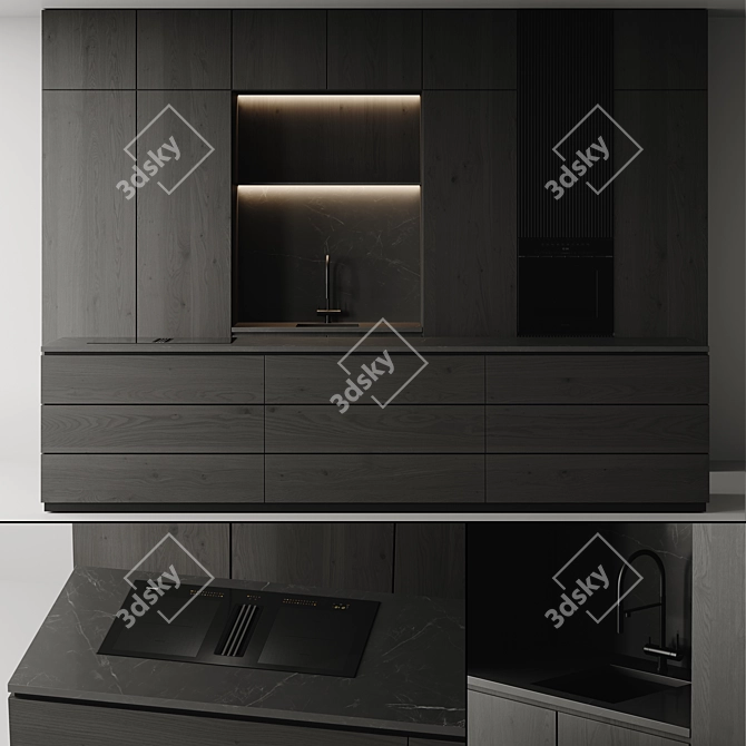 Modern Kitchen 3D Model Bundle 3D model image 2
