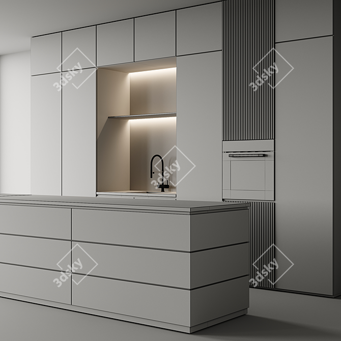 Modern Kitchen 3D Model Bundle 3D model image 7