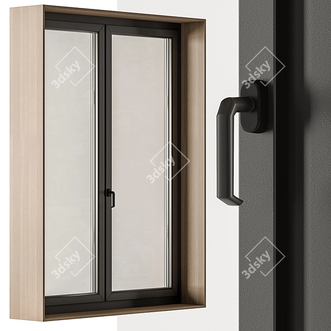 Wooden Window Frame Set 23 3D model image 2