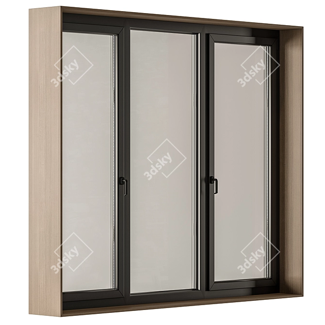Wooden Window Frame Set 23 3D model image 3