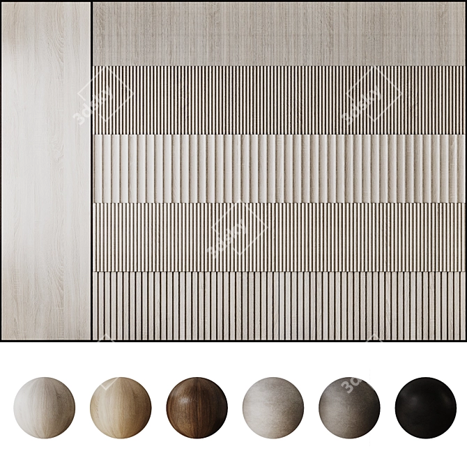 Decorative 3D Panel Set 011 3D model image 1
