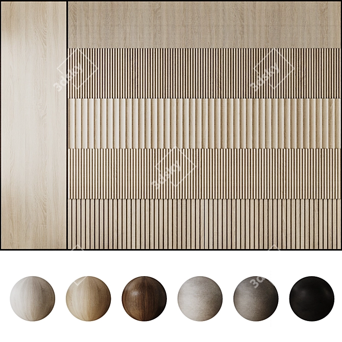 Decorative 3D Panel Set 011 3D model image 2
