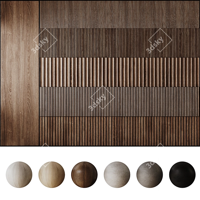 Decorative 3D Panel Set 011 3D model image 3