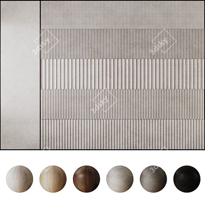 Decorative 3D Panel Set 011 3D model image 4