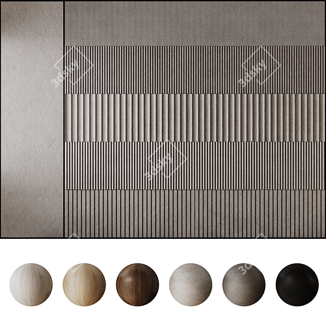 Decorative 3D Panel Set 011 3D model image 5