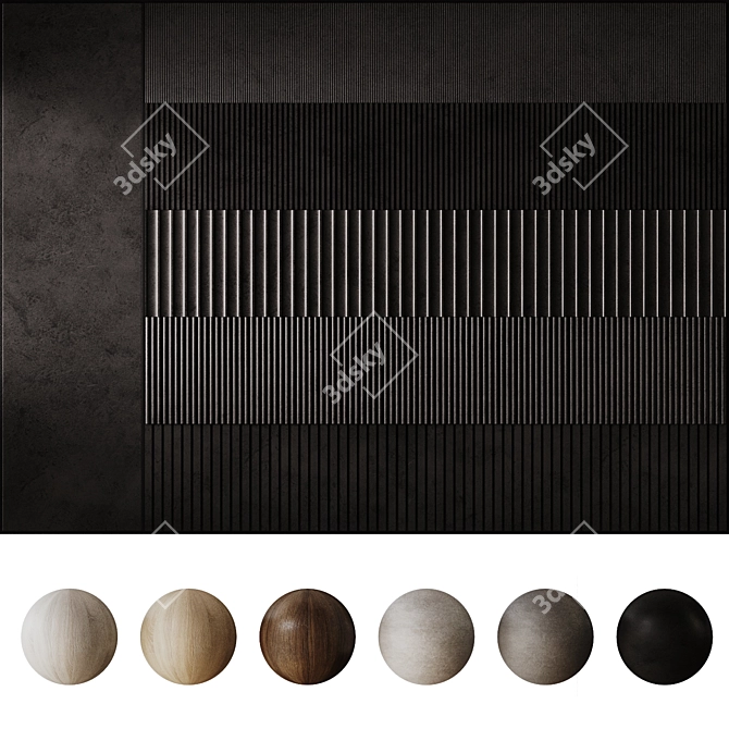 Decorative 3D Panel Set 011 3D model image 6
