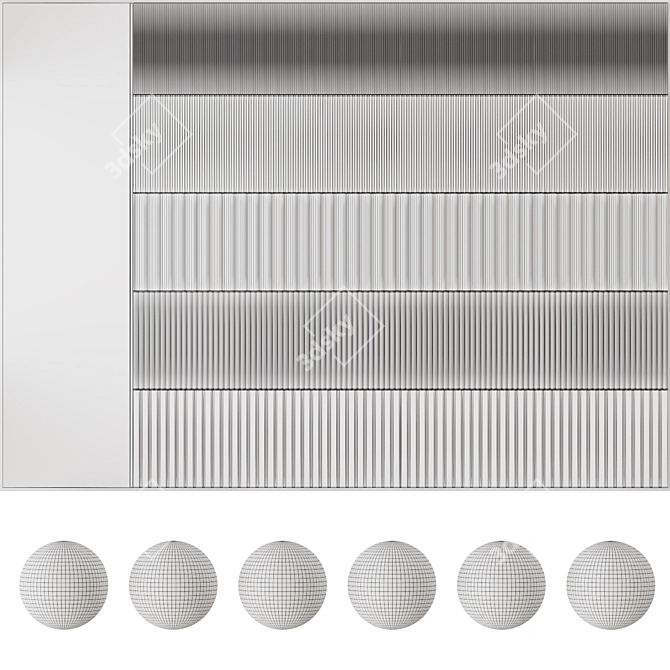 Decorative 3D Panel Set 011 3D model image 7