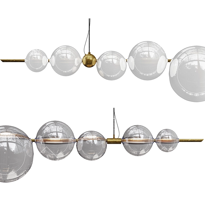 Handmade Brass LED Chandelier 3D model image 4