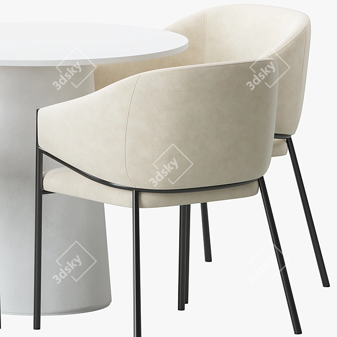 Modern Dill Chair & P.O.V. Table 3D model image 2