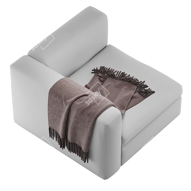 Cozy Plaid Sofa Armrest Throw 3D model image 3