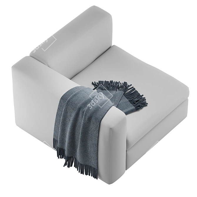 Cozy Plaid Sofa Armrest Throw 3D model image 4