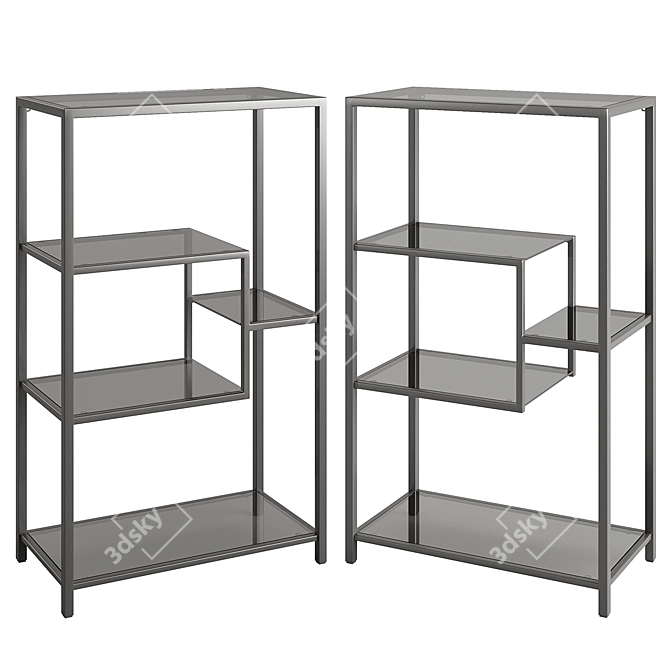 Kare Loft Steel Glass Shelf 3D model image 3